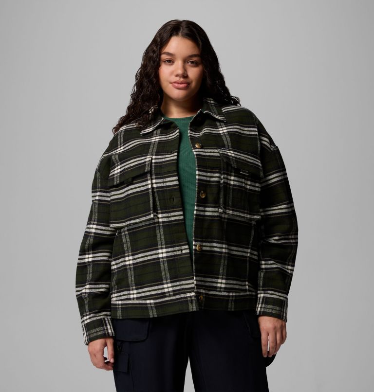 Women's Wildest Venture Shirt Jacket - Plus Size, Color: Greenscape Block Tartan, image 5
