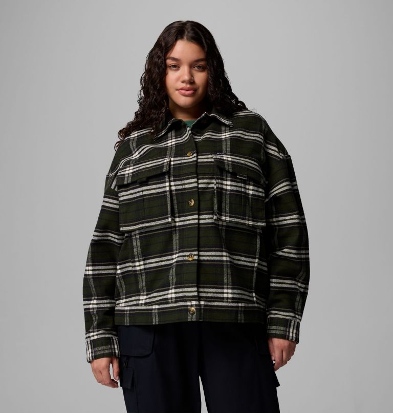 Women's Wildest Venture Shirt Jacket - Plus Size, Color: Greenscape Block Tartan, image 1
