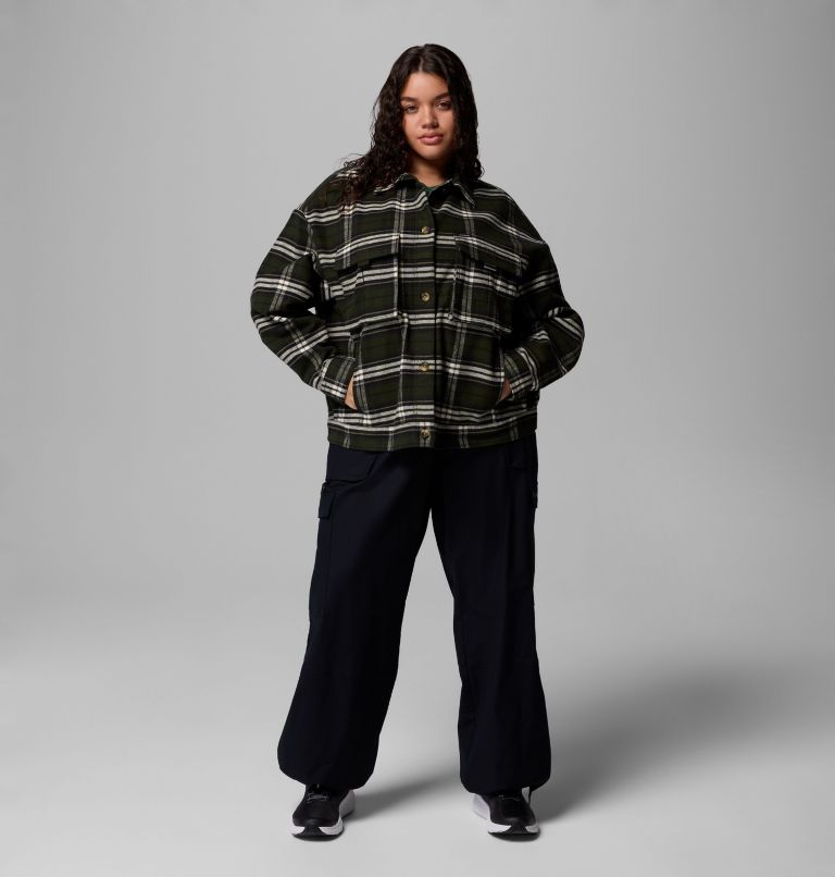 Women's Wildest Venture Shirt Jacket - Plus Size, Color: Greenscape Block Tartan, image 2