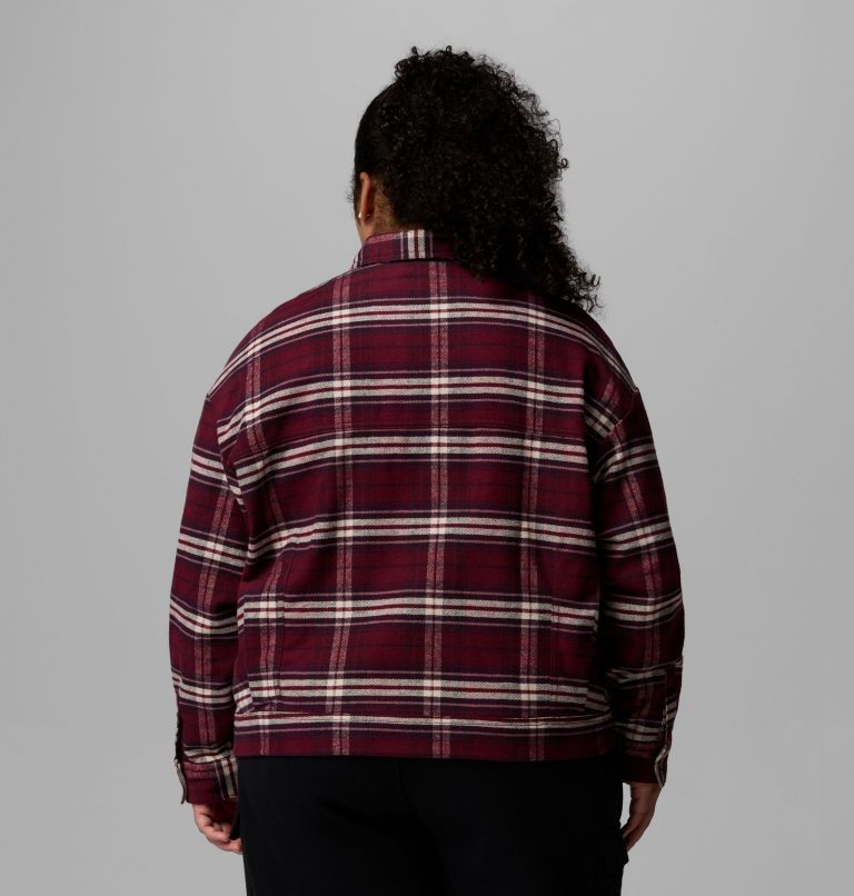 Women's Wildest Venture Shirt Jacket - Plus Size, Color: Rich Wine Block Tartan, image 3