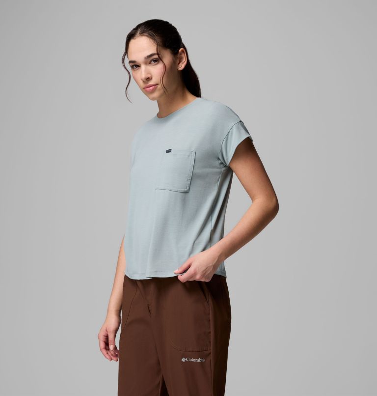 Women's Daniela Falls Short Sleeve Shirt, Color: Crushed Blue, image 4