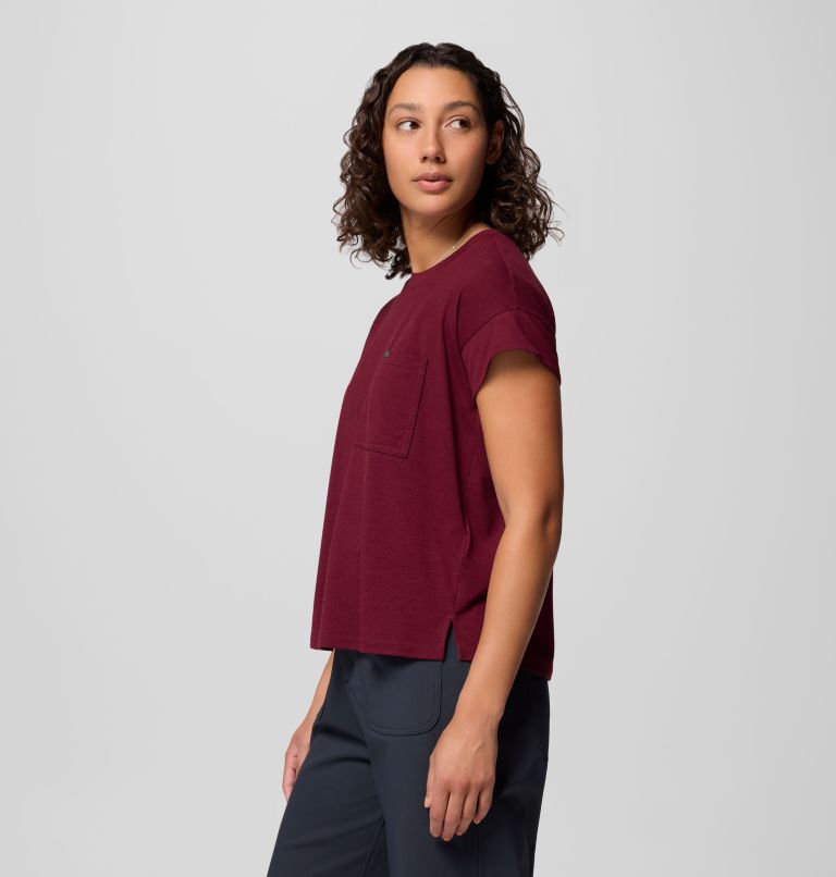 Women's Daniela Falls Short Sleeve Shirt, Color: Rich Wine, image 4