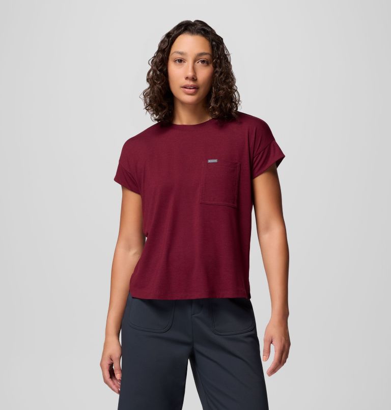 Women's Daniela Falls Short Sleeve Shirt, Color: Rich Wine, image 1