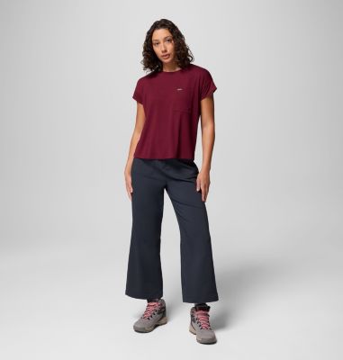 Women's Daniela Falls Short Sleeve Shirt, Color: Rich Wine, image 6