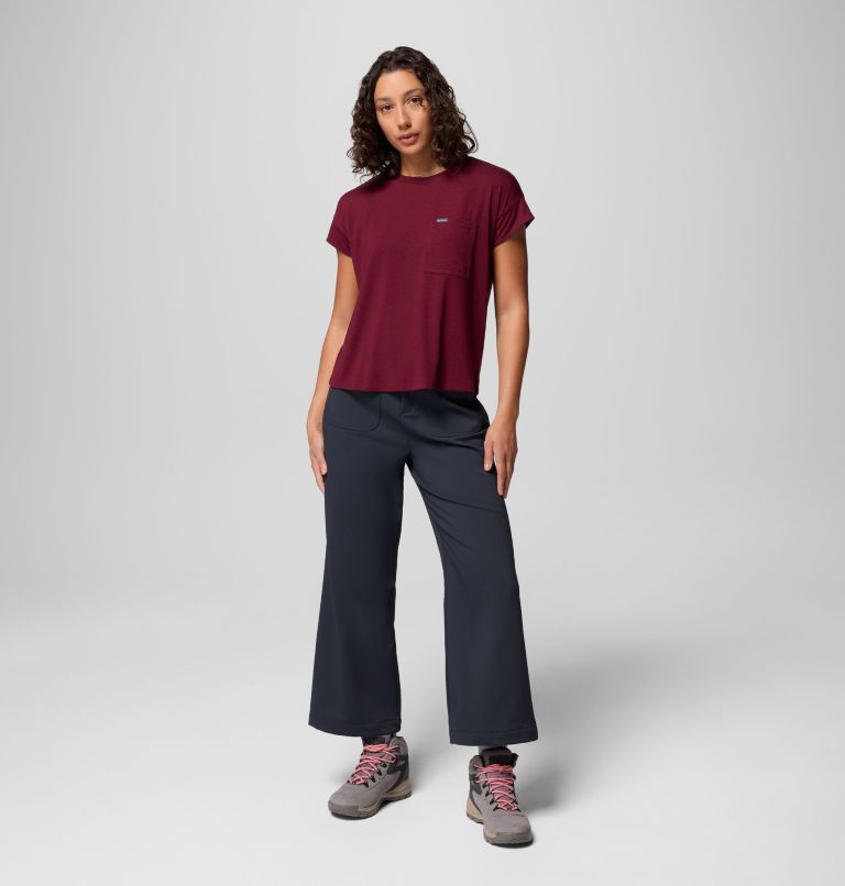 Women's Daniela Falls Short Sleeve Shirt, Color: Rich Wine, image 2