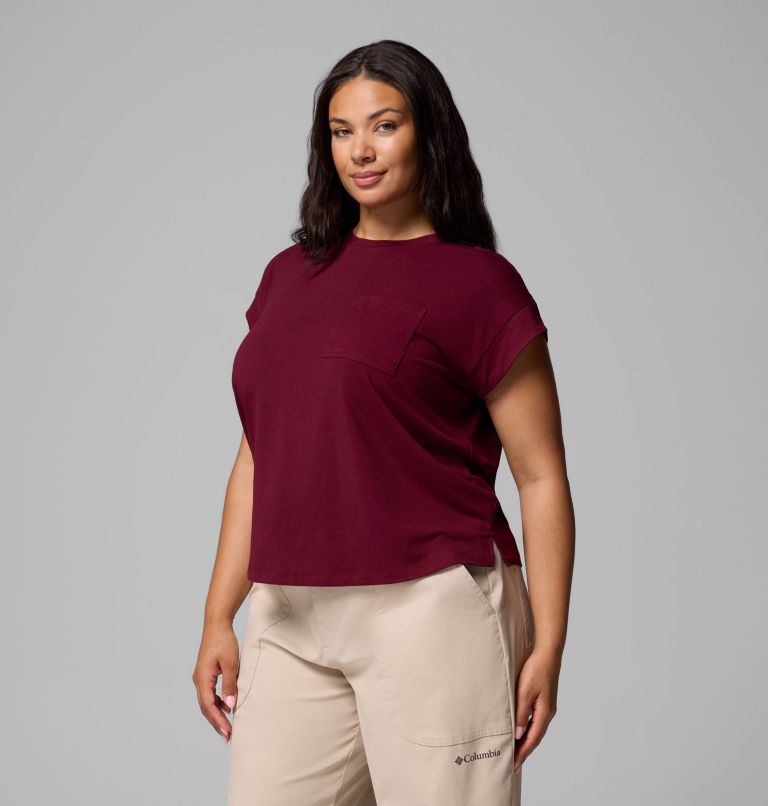 Women's Daniela Falls Short Sleeve Shirt - Plus Size, Color: Rich Wine, image 4