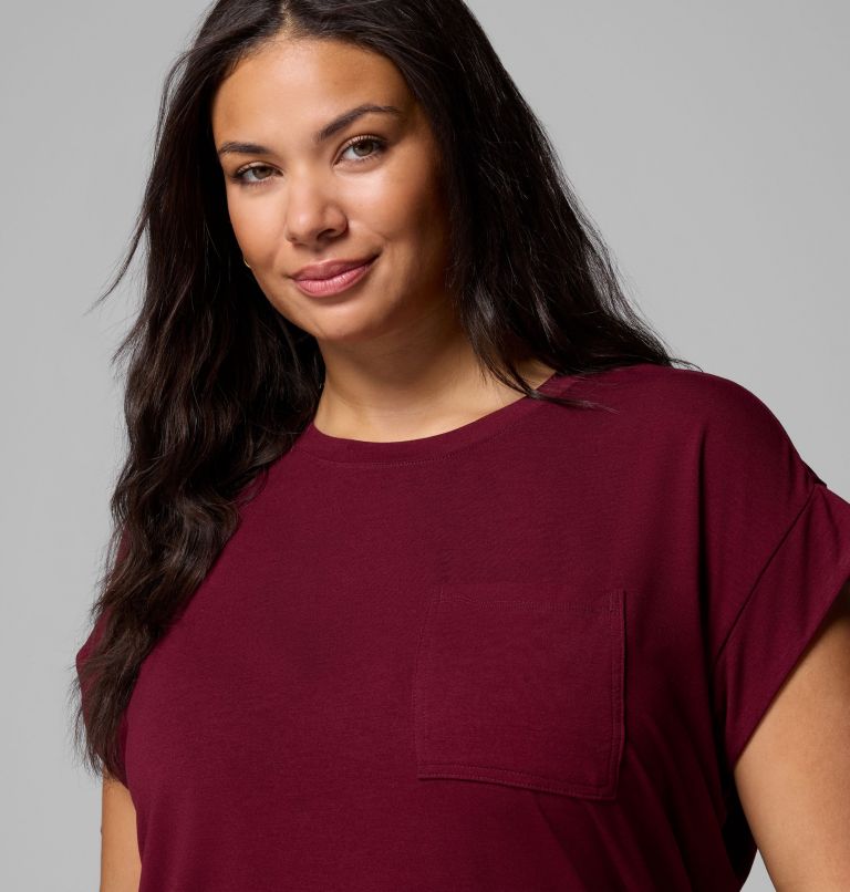 Women's Daniela Falls Short Sleeve Shirt - Plus Size, Color: Rich Wine, image 5