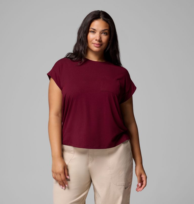 Women's Daniela Falls Short Sleeve Shirt - Plus Size, Color: Rich Wine, image 1