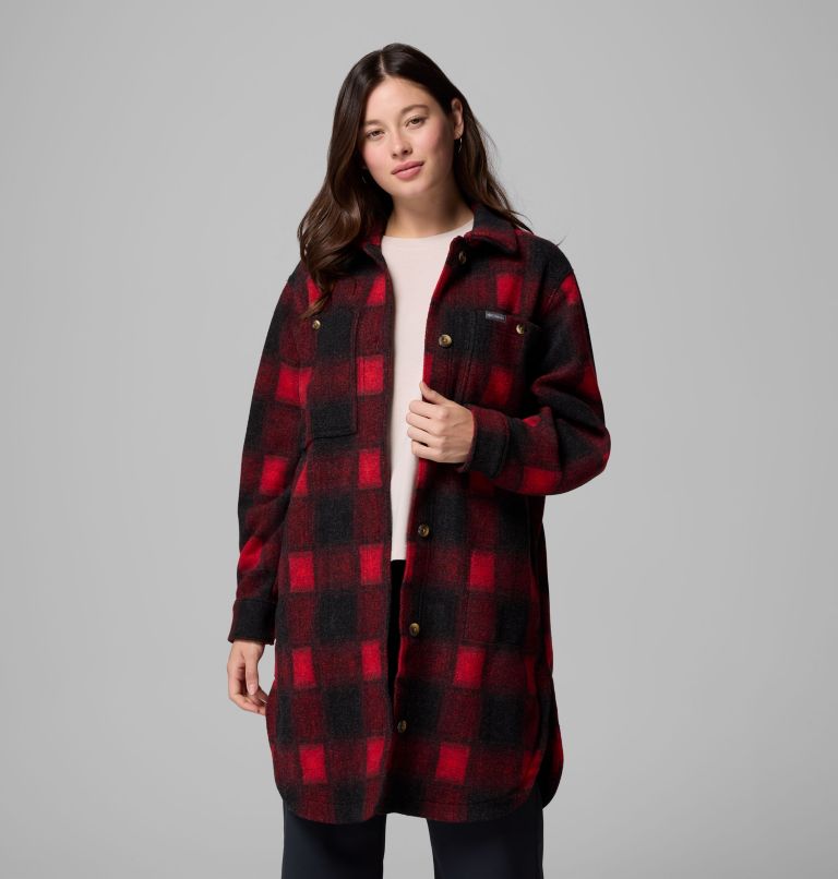 Wildest Venture Long Fleece Coat | 613 | L, Color: Mountain Red Blurred Ombre, image 5