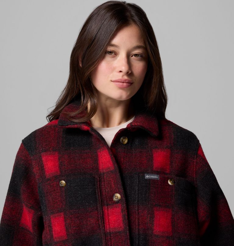 Wildest Venture Long Fleece Coat | 613 | L, Color: Mountain Red Blurred Ombre, image 6