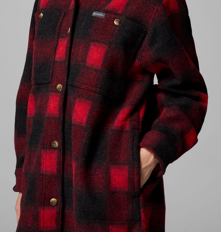Wildest Venture Long Fleece Coat | 613 | L, Color: Mountain Red Blurred Ombre, image 7
