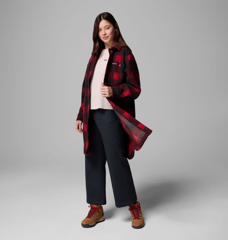 Wildest Venture Long Fleece Coat | 613 | L, Color: Mountain Red Blurred Ombre, image 2
