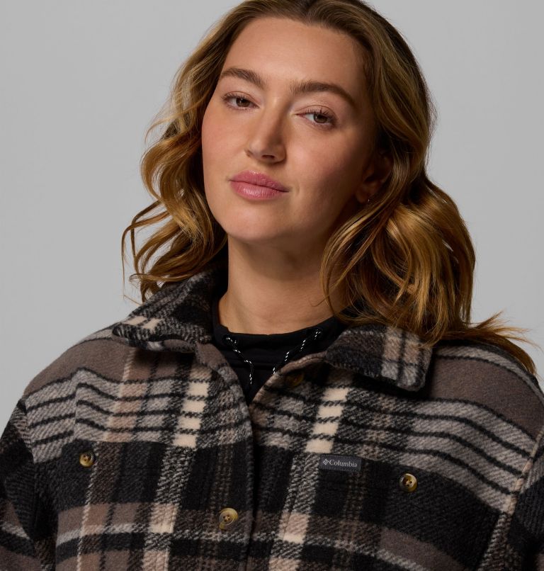 Women's Wildest Venture Long Fleece Coat - Plus Size, Color: Black Vagabond Plaid, image 6