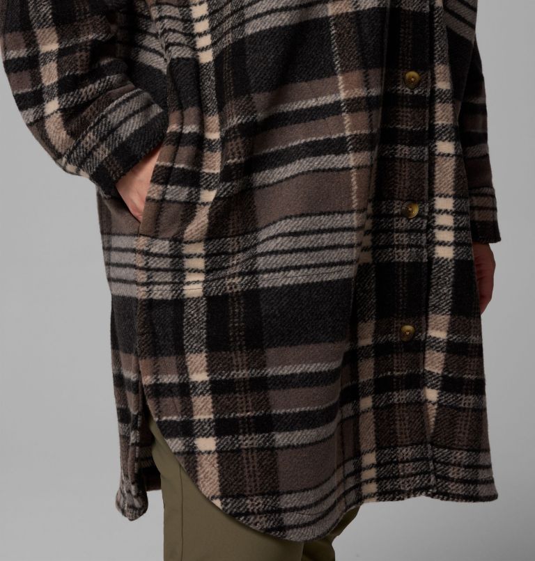 Women's Wildest Venture Long Fleece Coat - Plus Size, Color: Black Vagabond Plaid, image 7