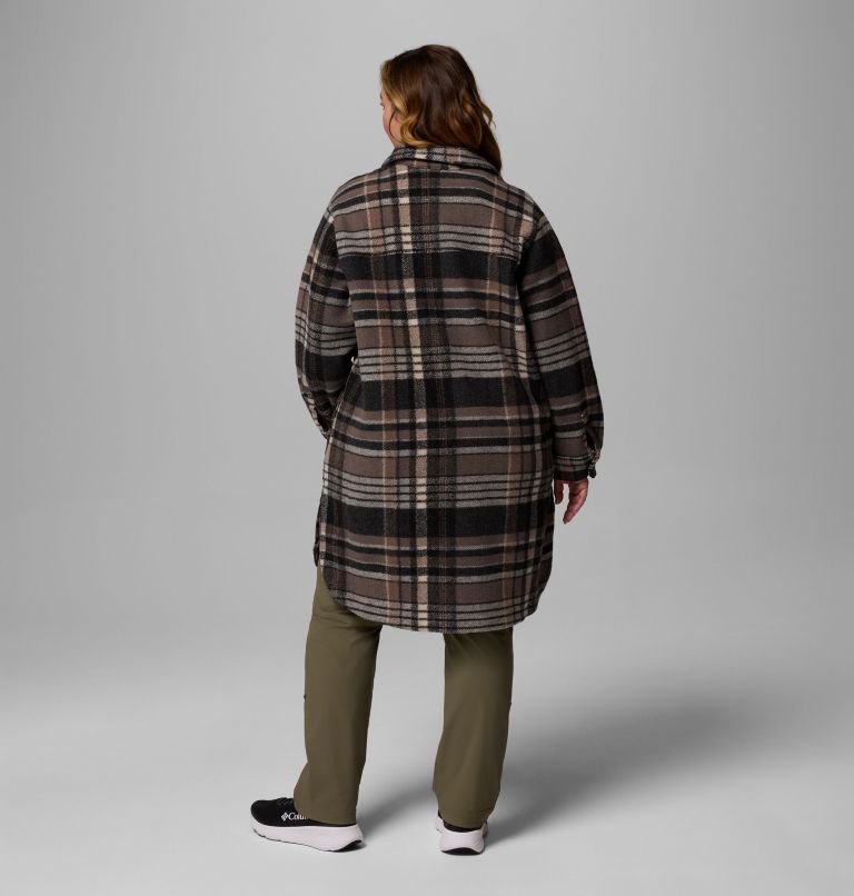 Women's Wildest Venture Long Fleece Coat - Plus Size, Color: Black Vagabond Plaid, image 3