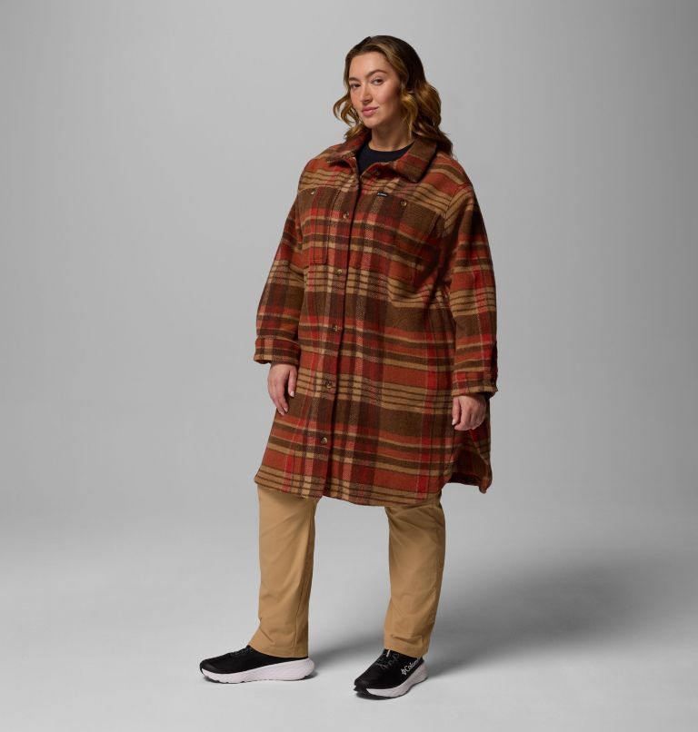 Wildest Venture Long Fleece Coat | 256 | 2X, Color: Tobacco Vagabond Plaid, image 4