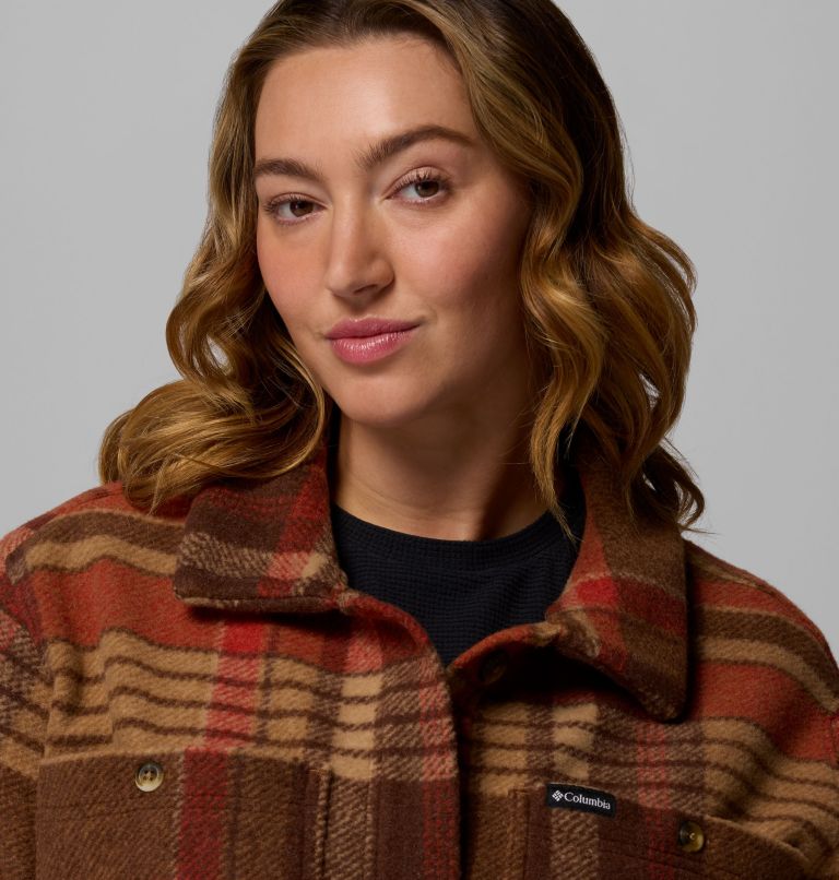 Wildest Venture Long Fleece Coat | 256 | 2X, Color: Tobacco Vagabond Plaid, image 6