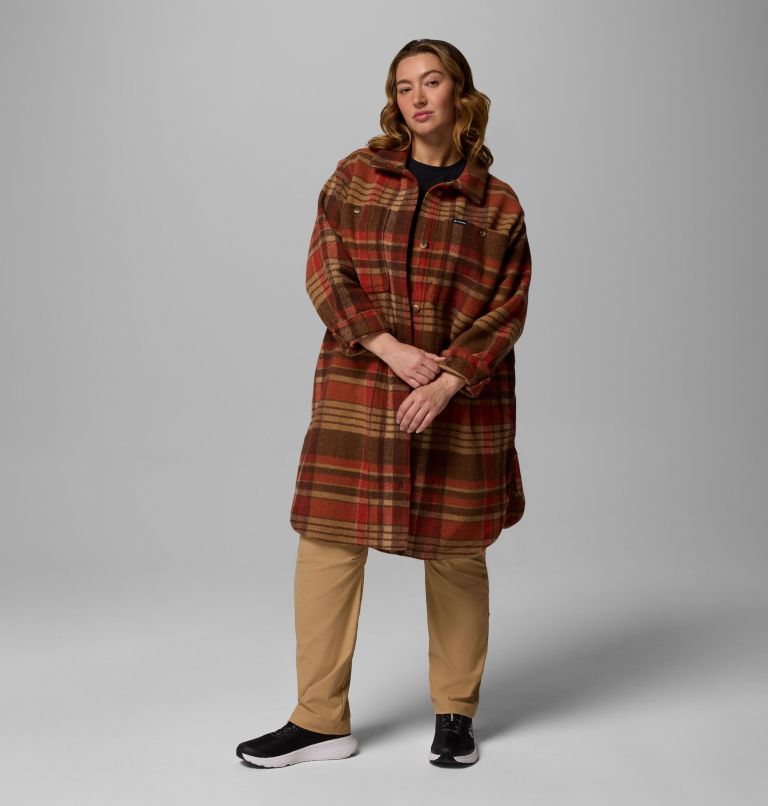 Wildest Venture Long Fleece Coat | 256 | 2X, Color: Tobacco Vagabond Plaid, image 2