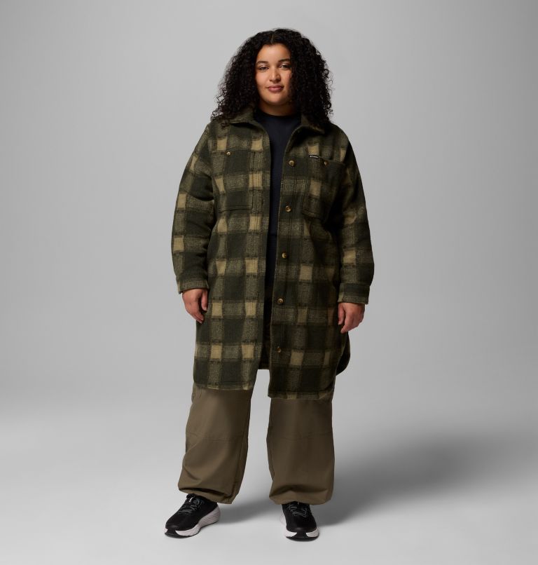Wildest Venture Long Fleece Coat | 366 | 3X, Color: Greenscape Blurred Ombre, image 5