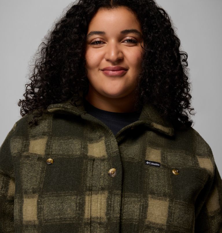 Wildest Venture Long Fleece Coat | 366 | 3X, Color: Greenscape Blurred Ombre, image 6