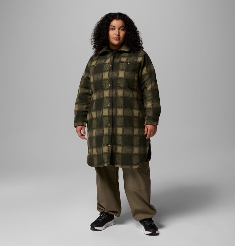 Wildest Venture Long Fleece Coat | 366 | 3X, Color: Greenscape Blurred Ombre, image 1
