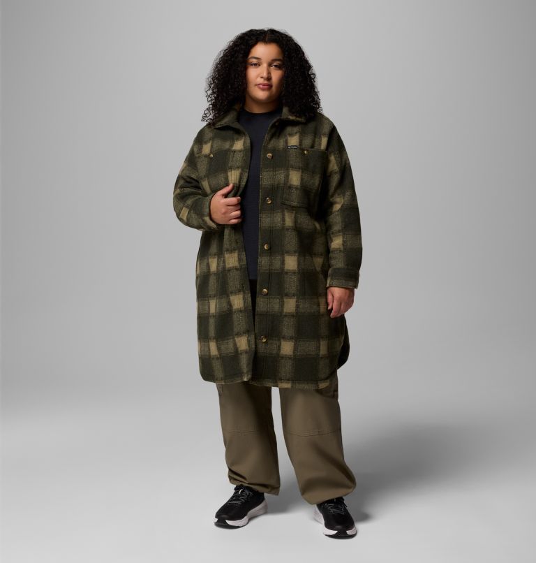 Wildest Venture Long Fleece Coat | 366 | 3X, Color: Greenscape Blurred Ombre, image 2