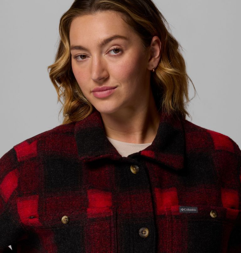 Wildest Venture Long Fleece Coat | 613 | 2X, Color: Mountain Red Blurred Ombre, image 6