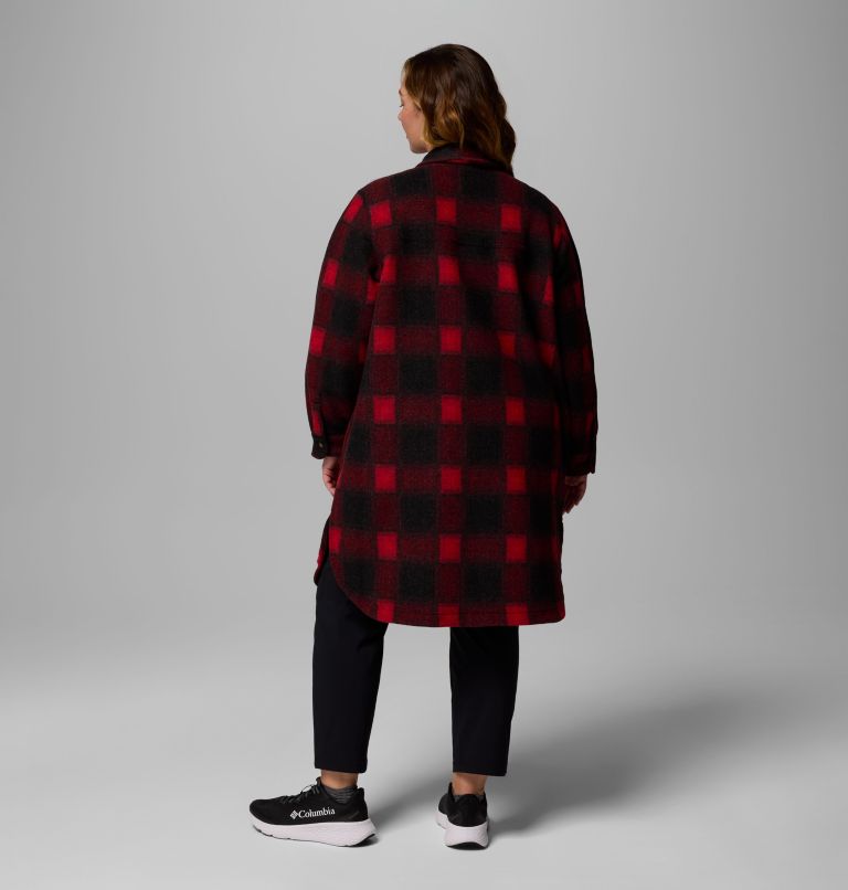 Wildest Venture Long Fleece Coat | 613 | 2X, Color: Mountain Red Blurred Ombre, image 3