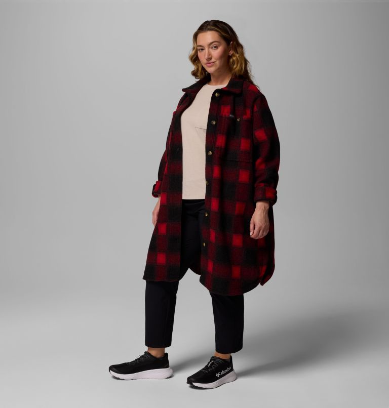 Wildest Venture Long Fleece Coat | 613 | 2X, Color: Mountain Red Blurred Ombre, image 2