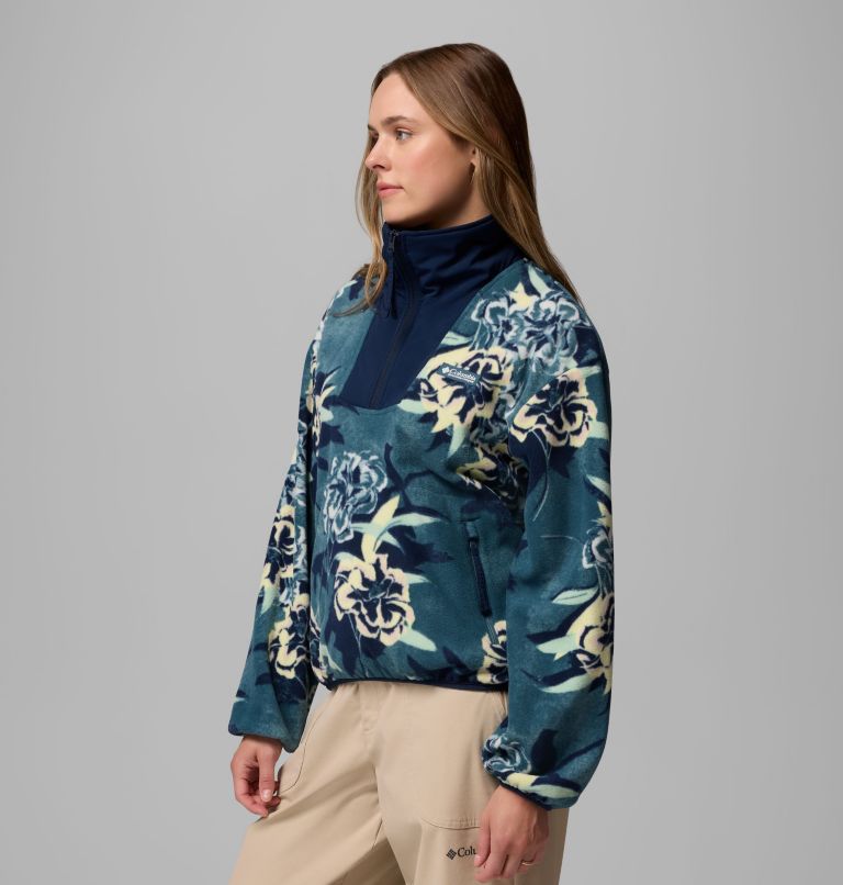 Women's Sequoia Grove Printed Half Zip Jacket, Color: Everblue Blossoming, image 4