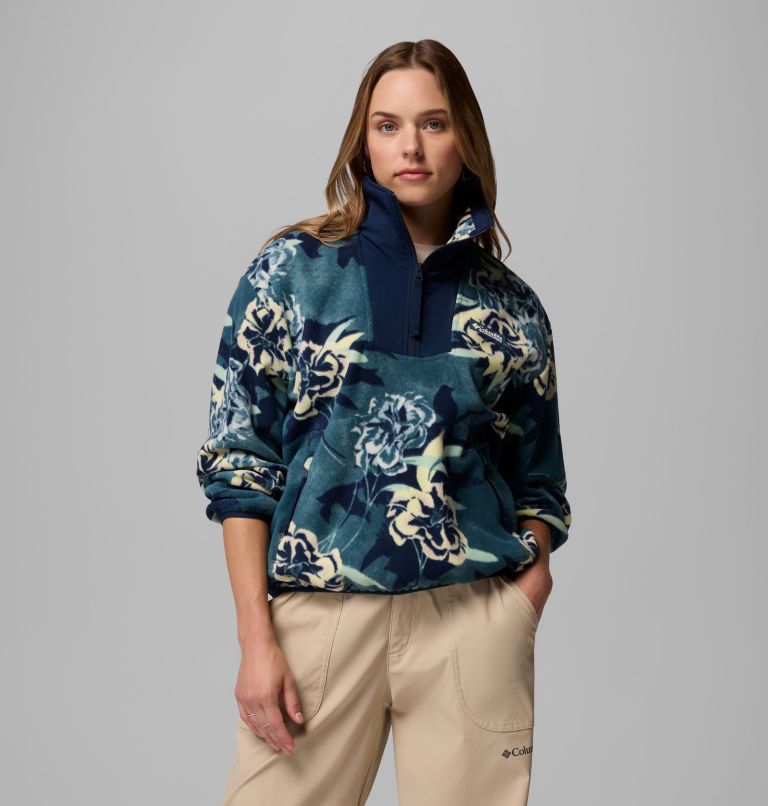 Women's Sequoia Grove Printed Half Zip Jacket, Color: Everblue Blossoming, image 5