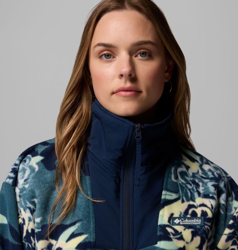 Women's Sequoia Grove Printed Half Zip Jacket, Color: Everblue Blossoming, image 6