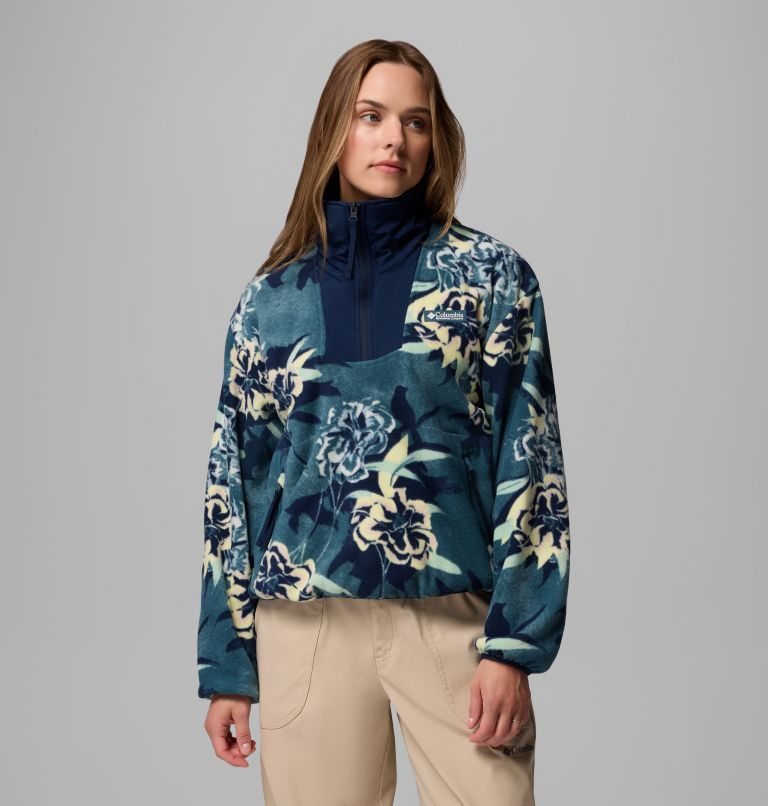 Women's Sequoia Grove Printed Half Zip Jacket, Color: Everblue Blossoming, image 1