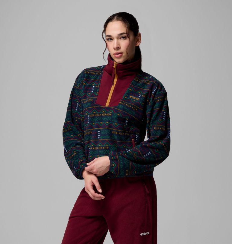 Women's Sequoia Grove Printed Half Zip Jacket, Color: Collegiate Navy Horizons, image 4