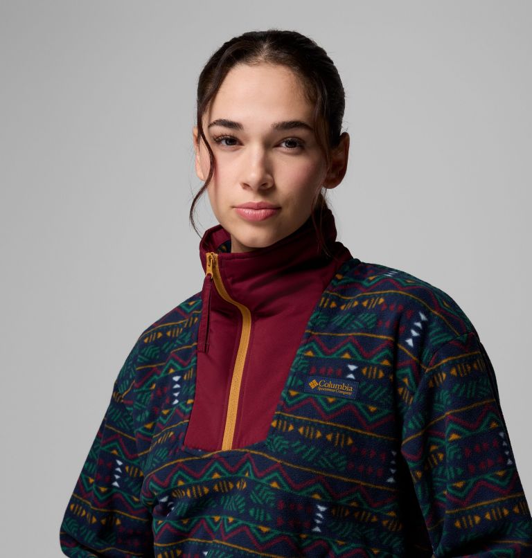 Women's Sequoia Grove Printed Half Zip Jacket, Color: Collegiate Navy Horizons, image 5