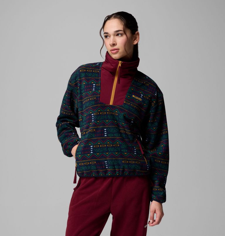 Women's Sequoia Grove Printed Half Zip Jacket, Color: Collegiate Navy Horizons, image 1
