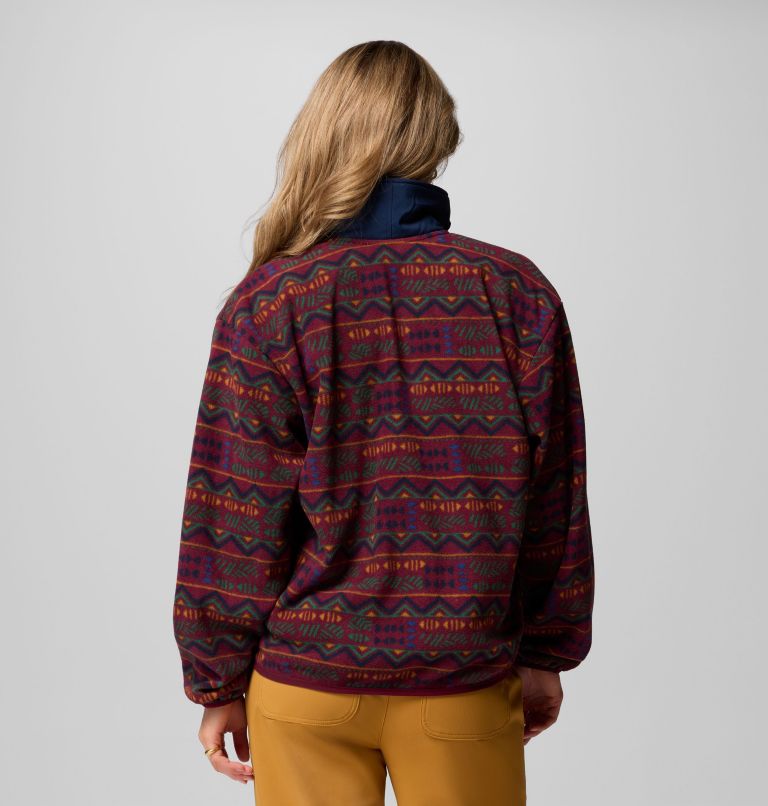 Women's Sequoia Grove Printed Half Zip Jacket, Color: Rich Wine Horizons, image 3