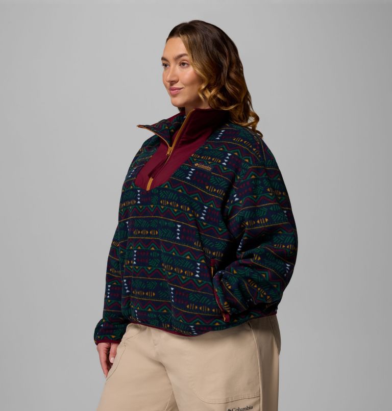 Sequoia Grove Printed Half Zip | 464 | 3X, Color: Collegiate Navy Horizons, image 4