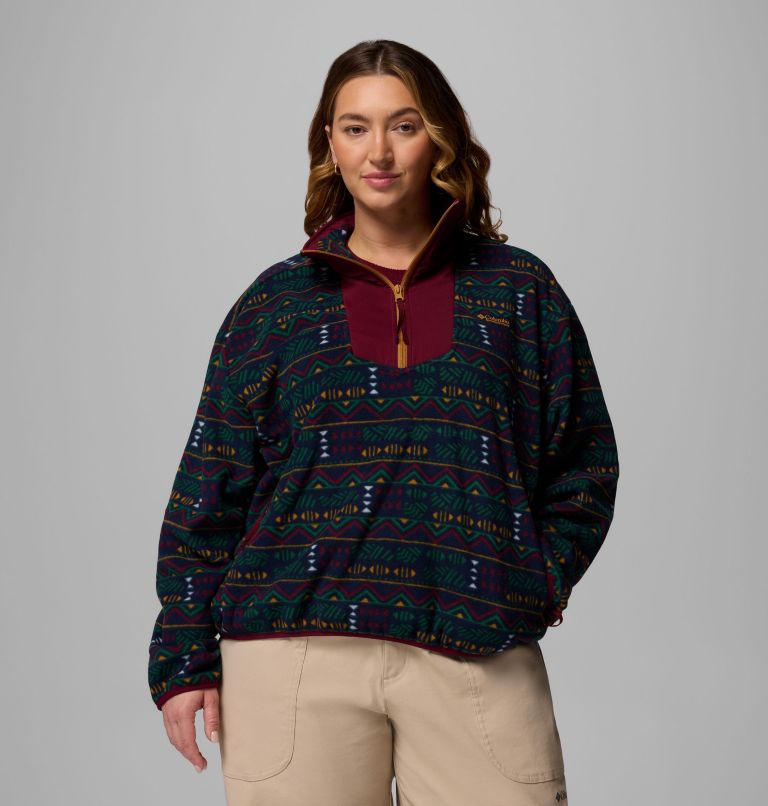 Sequoia Grove Printed Half Zip | 464 | 3X, Color: Collegiate Navy Horizons, image 1