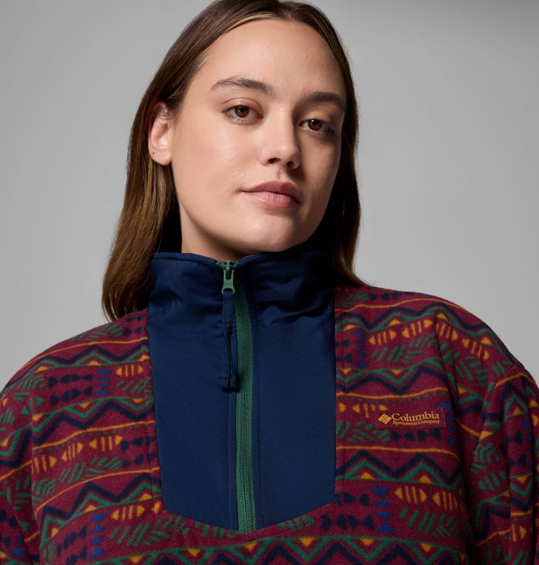 Women's Sequoia Grove Printed Half Zip Jacket - Plus Size, Color: Rich Wine Horizons, image 5