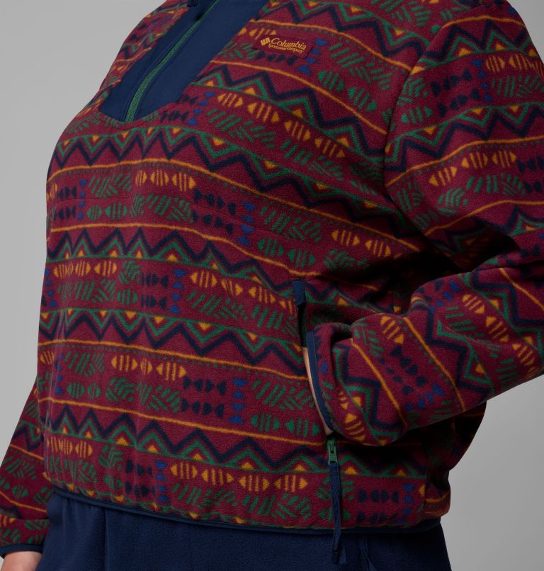 Women's Sequoia Grove Printed Half Zip Jacket - Plus Size, Color: Rich Wine Horizons, image 6