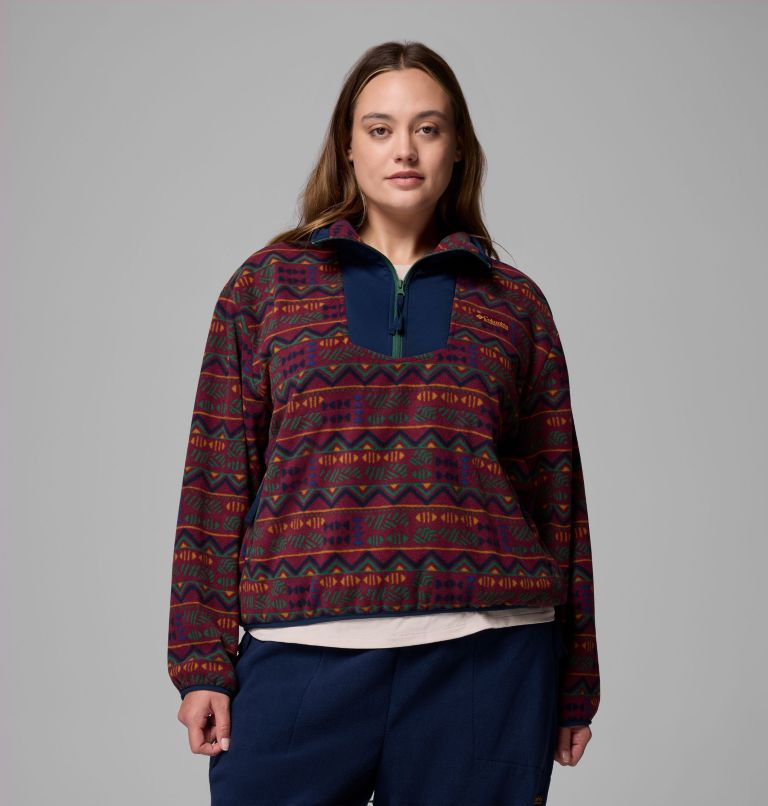 Women's Sequoia Grove Printed Half Zip Jacket - Plus Size, Color: Rich Wine Horizons, image 1