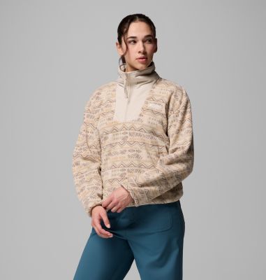 Pile stampato con cerniera a metà lunghezza Sequoia Grove da donna, Color: Dark Stone Horizons, image 24