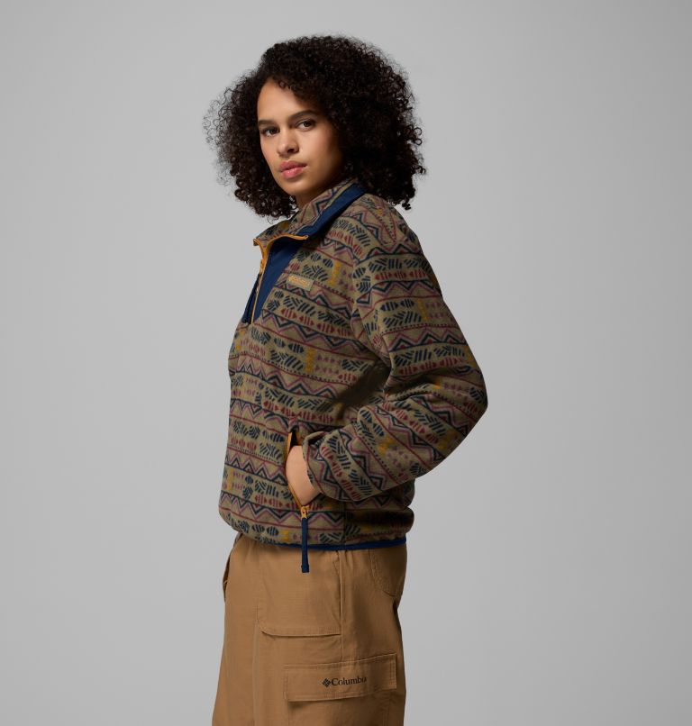Women's Sequoia Grove Printed Half Zip Fleece, Color: Stone Green Horizons, image 4