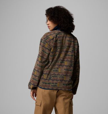 Pile stampato con cerniera a metà lunghezza Sequoia Grove da donna, Color: Stone Green Horizons, image 7