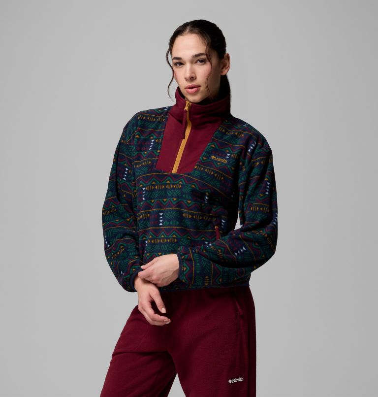 Women's Sequoia Grove Printed Half Zip Fleece, Color: Collegiate Navy Horizons, image 4