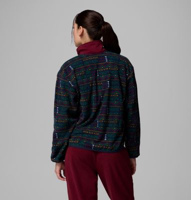 Pile stampato con cerniera a metà lunghezza Sequoia Grove da donna, Color: Collegiate Navy Horizons, image 19