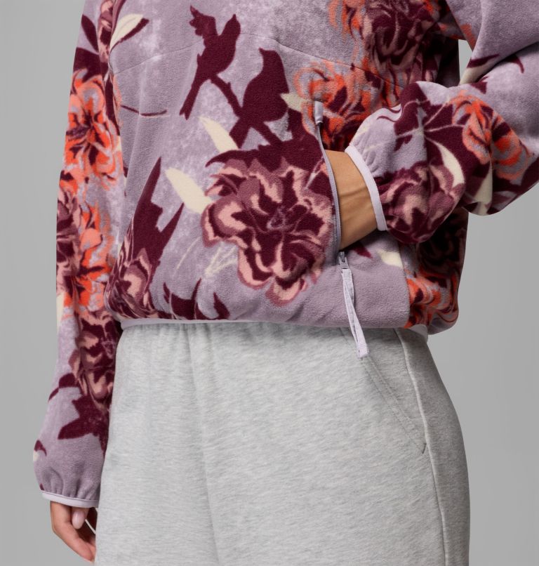 Forro polar con media cremallera y estampado Sequoia Grove para mujer, Color: Shale Purple Blossoming, image 6