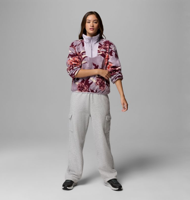 Forro polar con media cremallera y estampado Sequoia Grove para mujer, Color: Shale Purple Blossoming, image 2