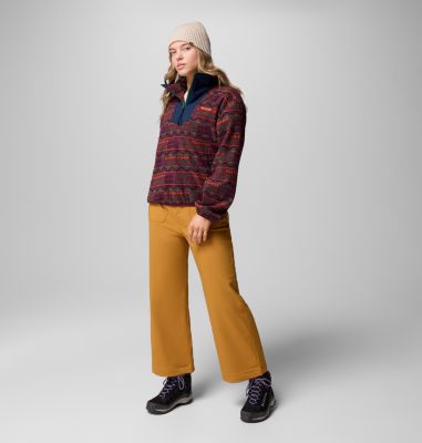 Women's Sequoia Grove Printed Half Zip Fleece, Color: Rich Wine Horizons, image 2